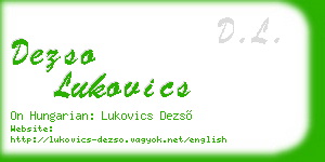 dezso lukovics business card