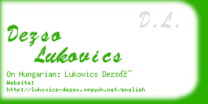 dezso lukovics business card